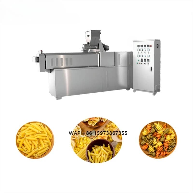 Linea di Produzione per Pasta e Spaghetti con Macchina Estrusore, Forno e Friggitrice per Prodotti a Base di Cereali