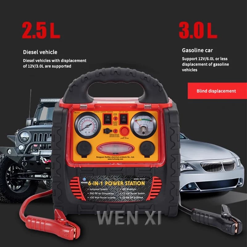 Avviatore di emergenza per centrale elettrica portatile 12/24V 22KMAH con gonfiatore di pneumatici da 260 PSI/compressore d'aria 400W inverter di potenza doppie porte AC/DC