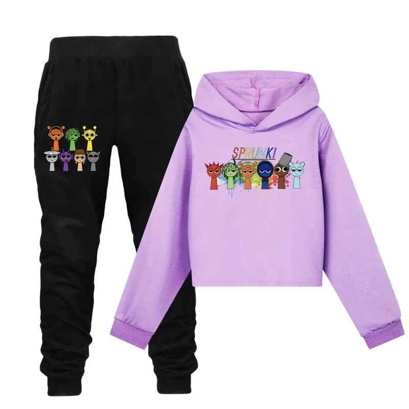 ★Halloween Cosplay Costume Set Sprunki Incredibox Half Hoodie Pants Sprunk Game Cartoon Birthday Gifts Cl 2026 New ♥Look Me ←_←