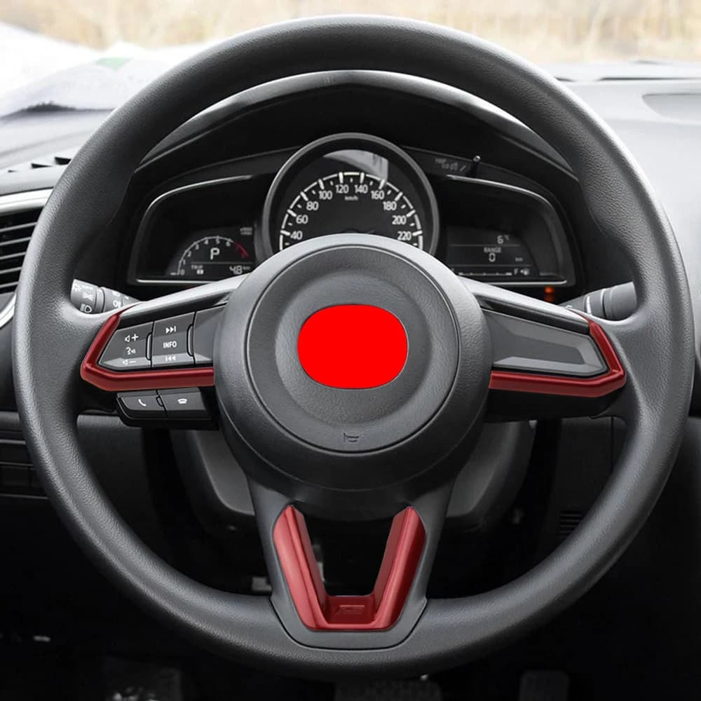 Per Mazda 3 6 CX3 CX-3 CX-5 CX5 CX8 CX 9 Axela ATENZA 2017 2018 2019 3 pezzi Volante per auto Trim Paillettes Copertura adesivo