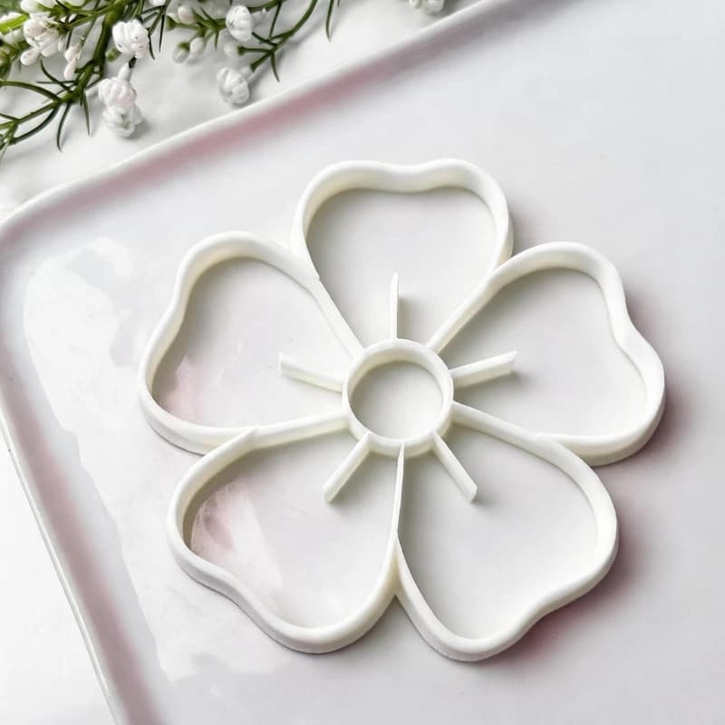 Five Petal Poppy Clay Cutter, Soft Ceramic Tool for DIY Bohemian Earrings, Cracked Poppy Mold for Jewelry Making