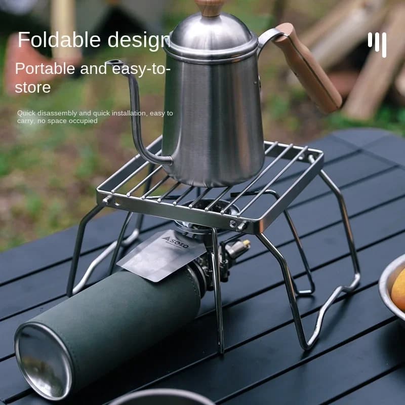 Portable Foldable Camping Bakery Tray Holder for Mini Barbecue, Oven Tray Holder, Stainless Steel Outdoor Cooker Holder