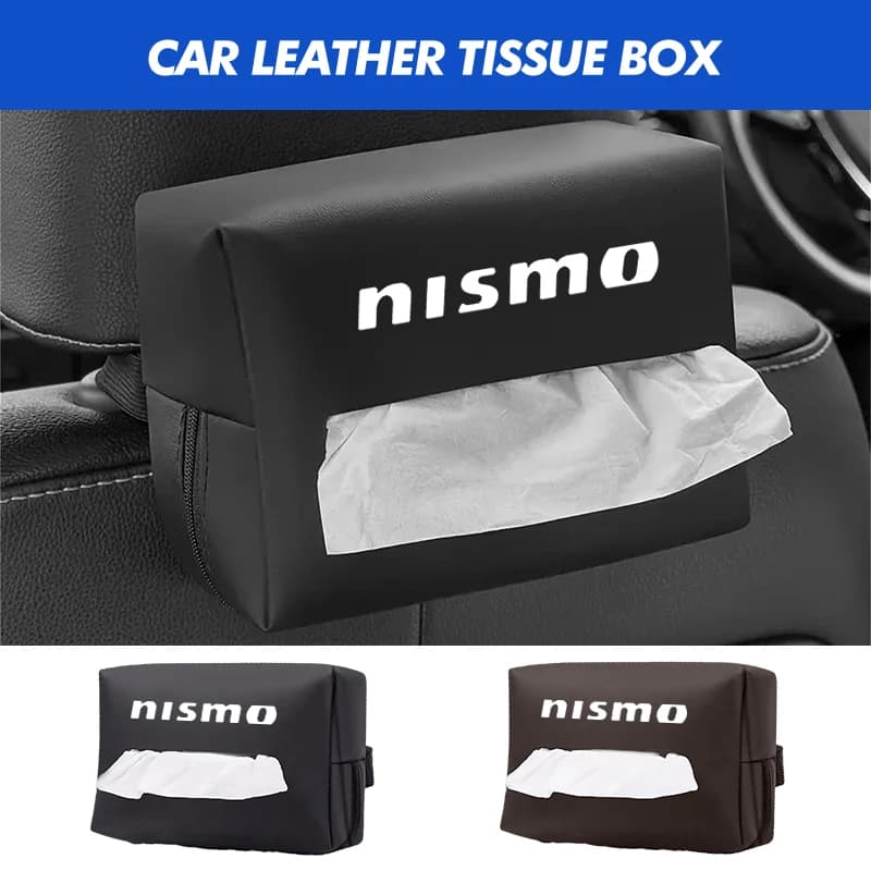 For Nissan PU Leather Car Tissue Box Paper Towel Storage Bag Auto Accessories Qashqai X J10 J11 Trail Tiida Teana Juke Almera