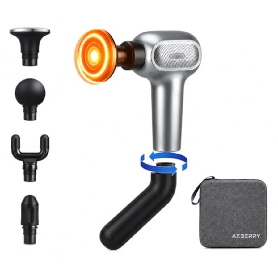 Deep Massage Gun of Fabrics with Heater Function to Relieve Pain in Back, neck and shoulder straps, with Extensible Handle