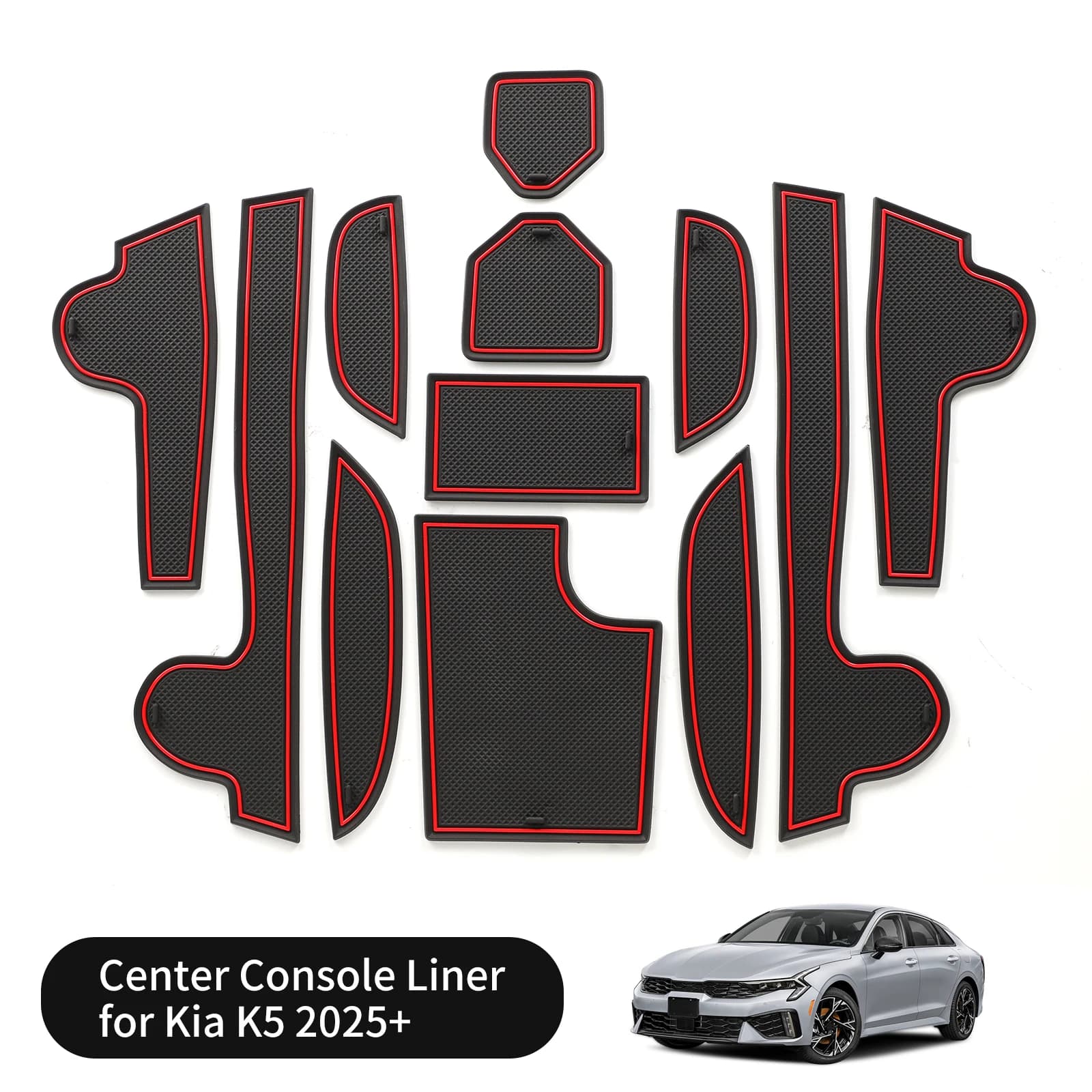for Kia K5 2025+ Anti-Slip Gate Slot Mat Rubber Door Groove Pad Cup Holder Coaster Car Interior Accessories