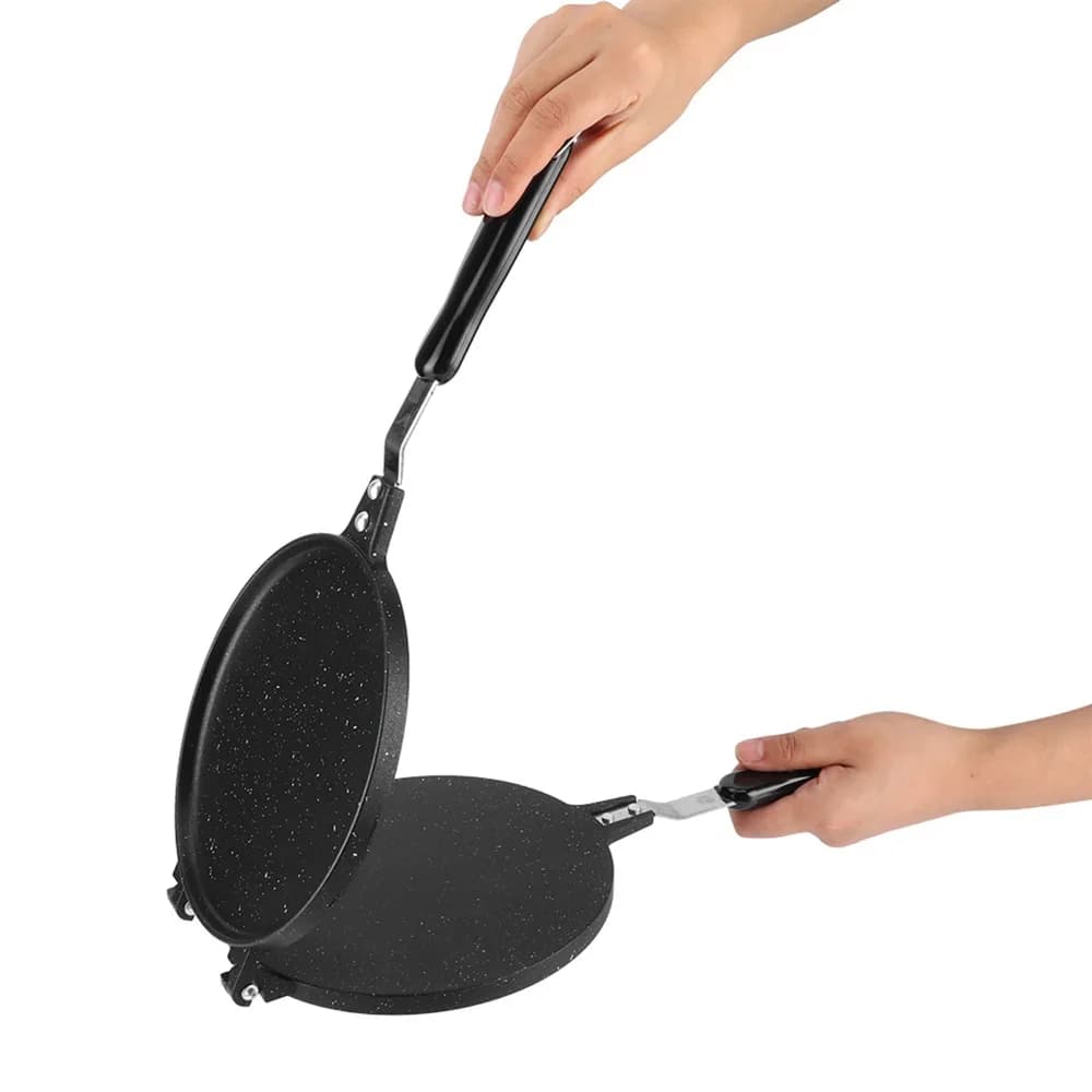 Stampo per Waffle a Forma Rotonda, Antiaderente, Doppio Lato, Portatile, Multifunzionale, per Cucina