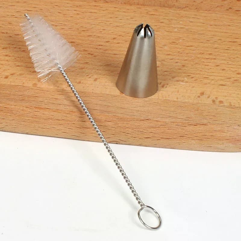 Nozzles Cleaning Brush Cupcake Cream Stainless Steel Nozzles Cleaning Brush Cake Decorating Tip Nylon Brush Baking Tool Cake