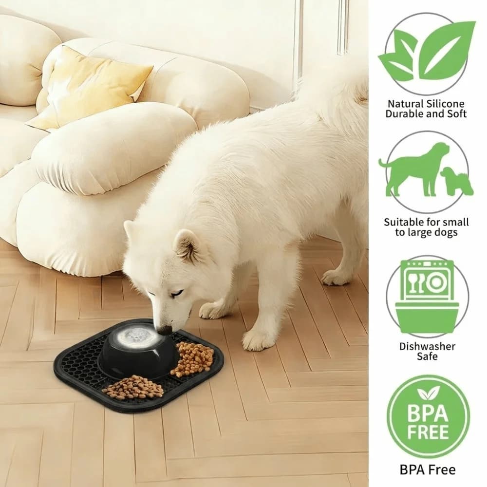 Silicone Pet Lick Bowl Non-Slip Interactive Slow Feeder Dog Bowl Self-Soothing Promotes Dental Health Liquid Food Bowl