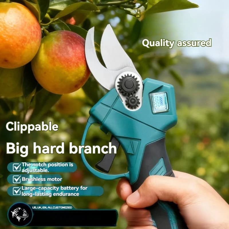 Forbici Elettriche Senza Fili per Potatura, Alimentate a Batteria al Litio, Cesoie Portatili per Giardino e Rami di Alberi da Frutto