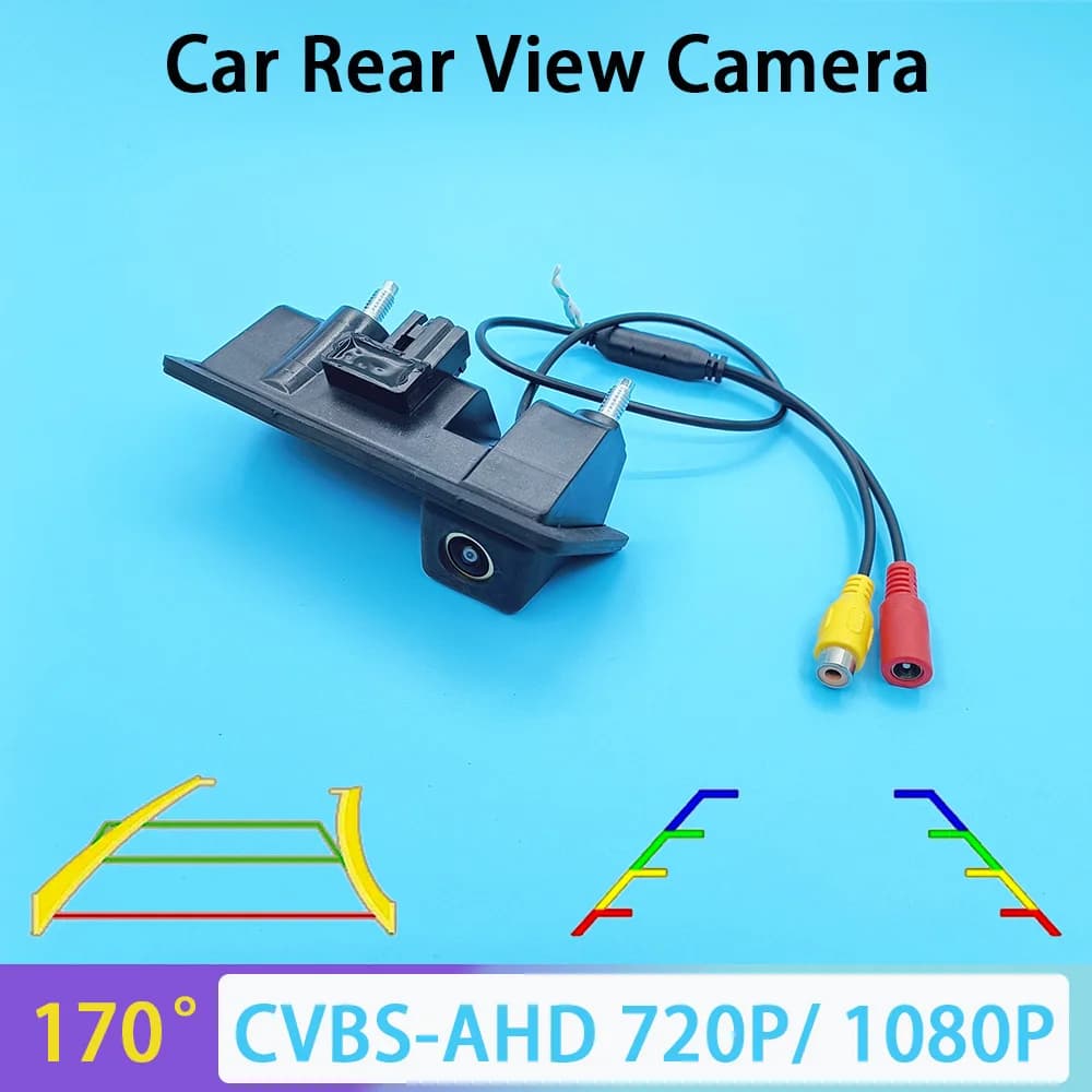 Telecamera posteriore per auto AHD 1080P CVBS con angolo di visione di 170 gradi, integrata nella maniglia, per parcheggio e retromarcia, compatibile con Audi/VW/Passat/Tiguan/Golf/Touran/Jetta/Sharan