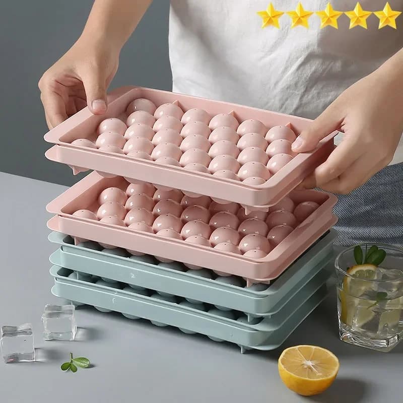 contenitore per il ghiaccio rotondo, contenitore per il ghiaccio rotondo con coperchio, stampo per hockey su ghiaccio per frigorifero e congelatore