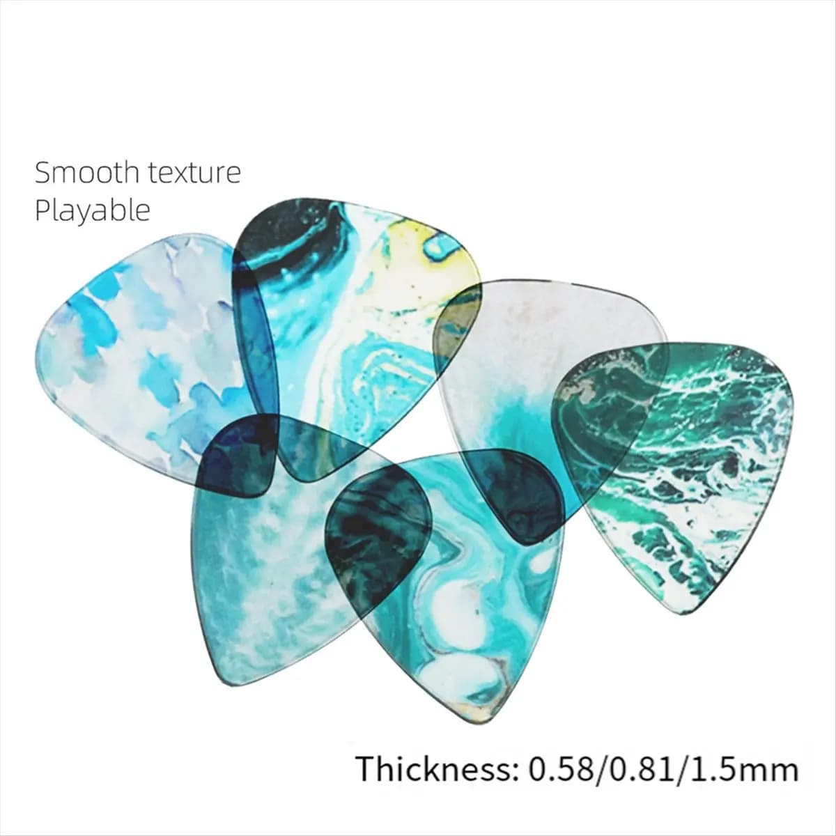 (ABYM) Transparent Picks, Guitar Picks, Folk Guitar, Electric Guitar Picks, Personalized Color Transparent Picks D