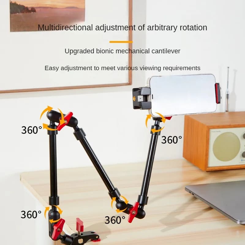 New camera magic arm with super clip bracket for smartphone camera action camera Gopro clamp wall mounting tablet webcam studio