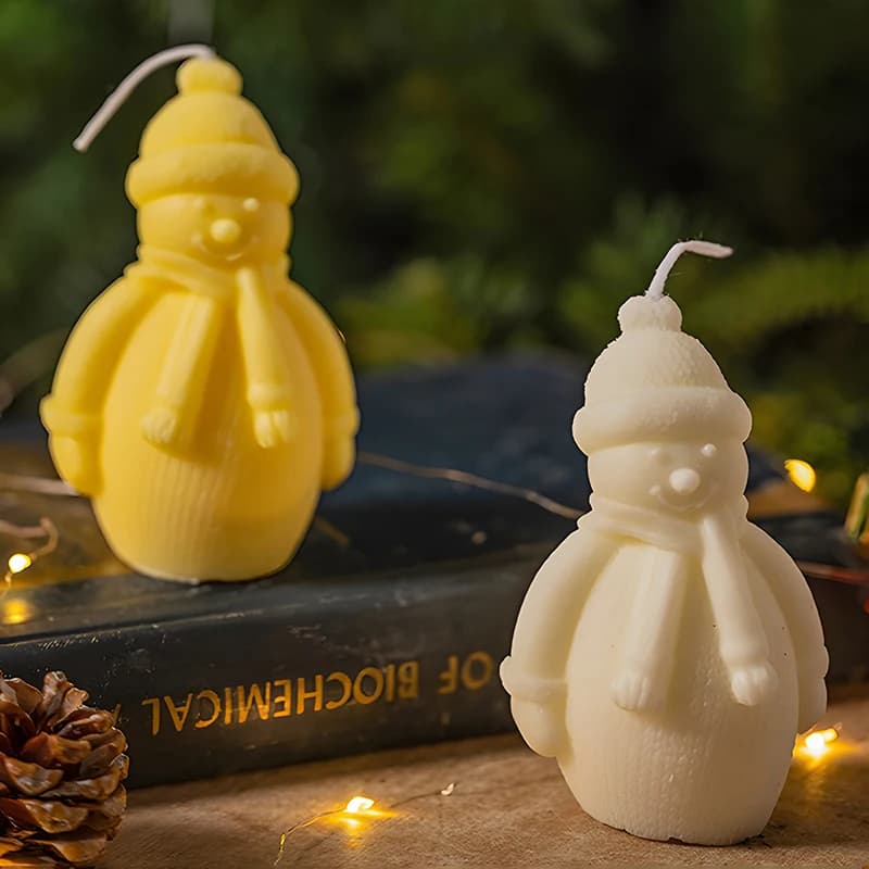 Stampo in Silicone per Candele Profumate a Forma di Pupazzo di Neve, Stampo Fai-da-Te per Resina, Gesso e Argilla, Decorazione Festiva per la Casa OH00090-fro
