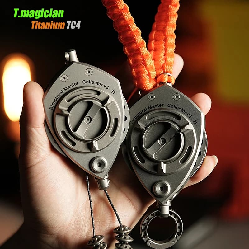T.MAGICIAN Creativo di Lusso Titanio TC4 Pesce Vivo Blocco Fibbia 4.5M Corda Richiamo Attrezzatura da Pesca Regalo per Il Fidanzato