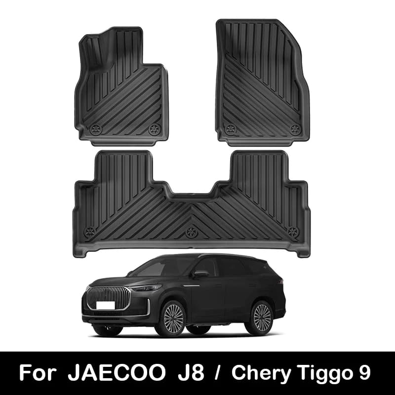 Tappetini per auto per JAECOO J8 2023-presente Chery Tiggo 9 2025 Tappetino per bagagliaio Tappetino per piedi antiscivolo impermeabile Kit tappeto Cargo Liner