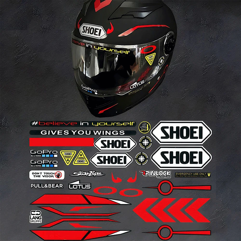 Motorcycle Helmet Stickers Waterproof Vinyl Decals Racing Style Reflective DIY Decoration for Helmets Cars Laptops