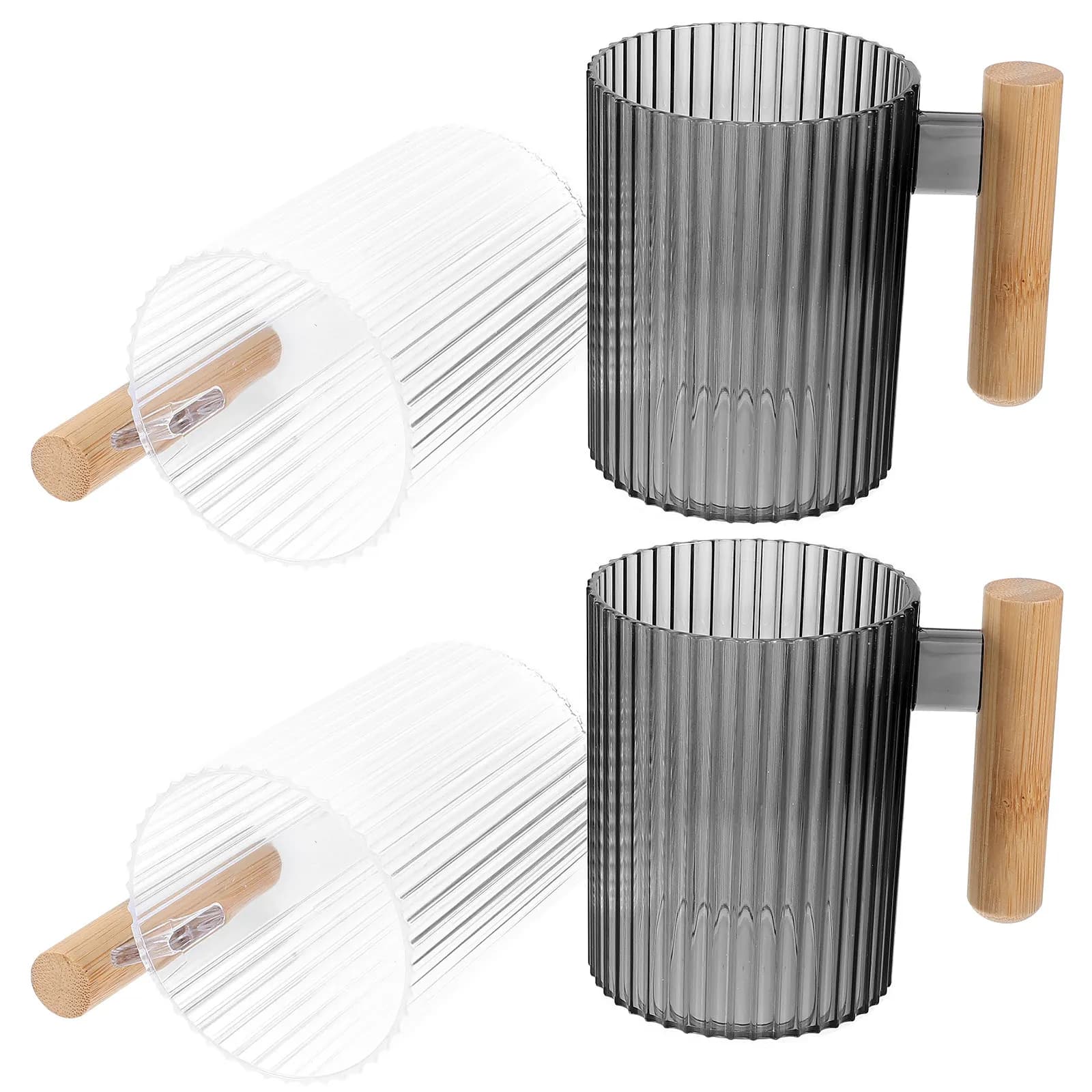 Set di 4 Bicchieri per Spazzolini, Contenitori Infrangibili in Plastica per Bagno, Porta Spazzolini e Dentifricio, Tazze da Viaggio