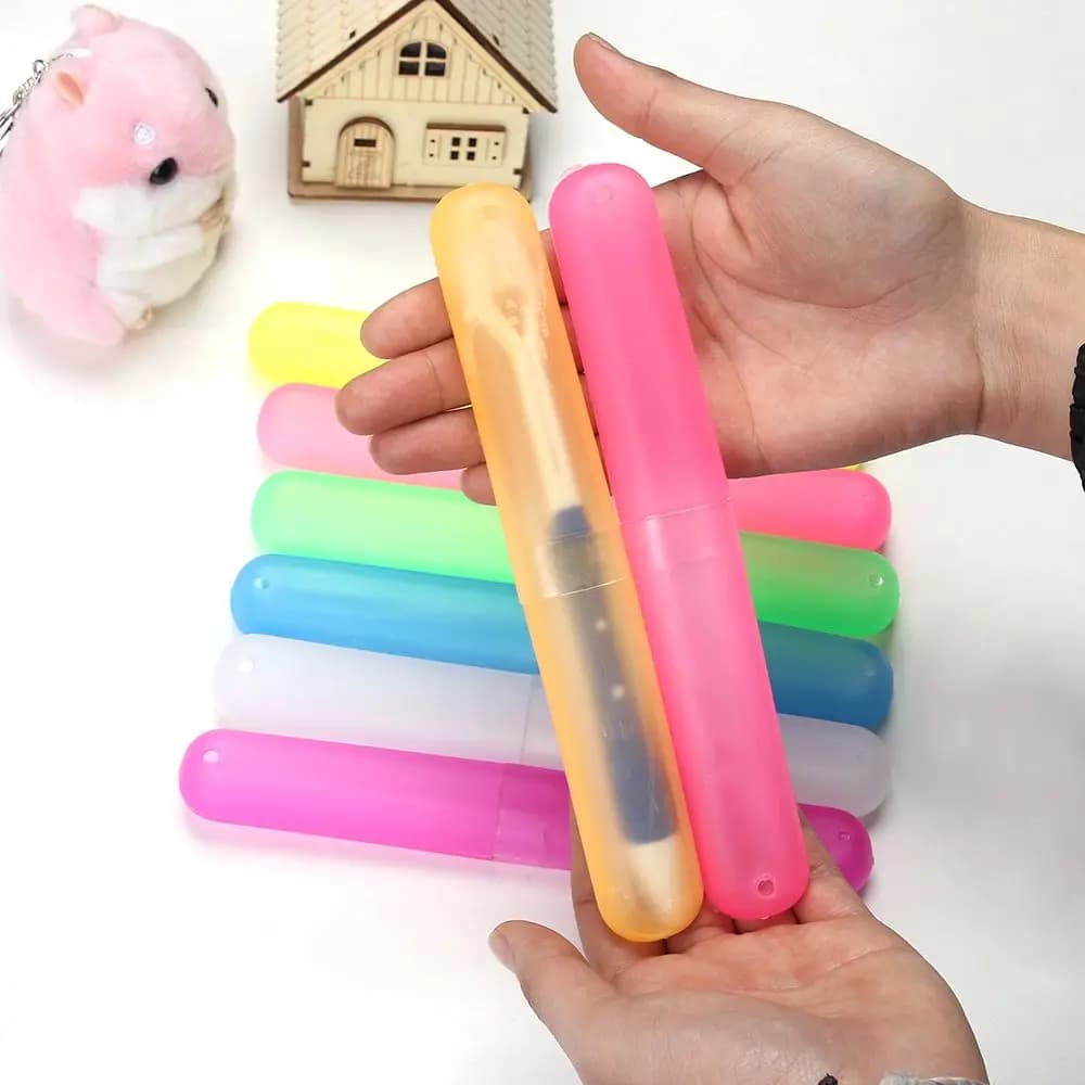 1 pz portatile viaggio escursionismo campeggio portaspazzolino custodia scatola tubo copertura spazzolino proteggere custodia per escursionismo campeggio