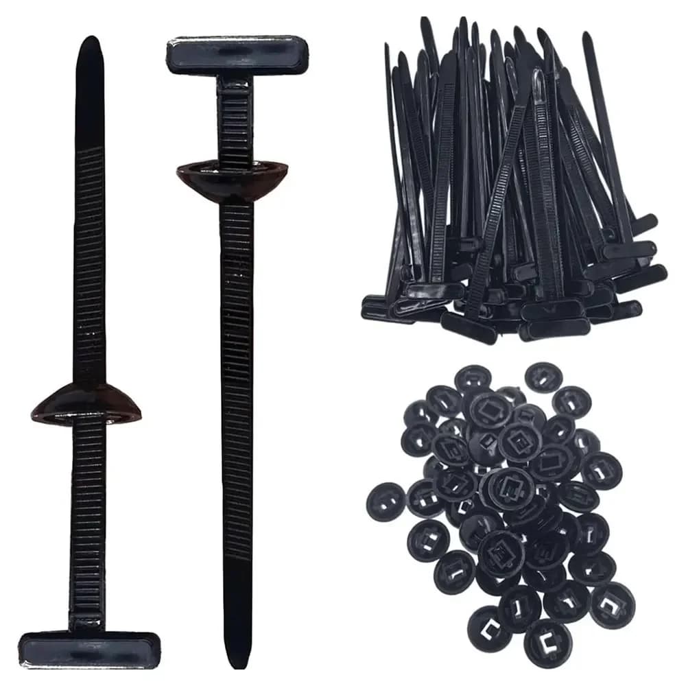Fascette stringicavo universali in nylon con fibbia, accoppiatore in plastica autobloccante, clip di ricambio per fissaggio automatico, 100 pz.