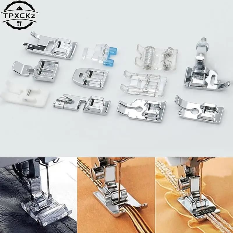 Un Set di accessori per macchine da cucire domestiche Set di piedini per piedini Set di piedini per orlo pezzi di ricambio per Brother Singer Janome