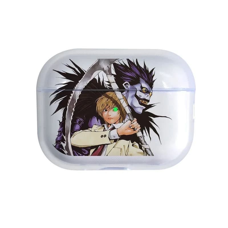 Custodia per auricolari in morbida gomma a tema anime giapponese Death Note Kira Light per Airpods 4 2 3 Pro 1 2, custodia protettiva per cuffie Bluetooth wireless a forma di cartone animato