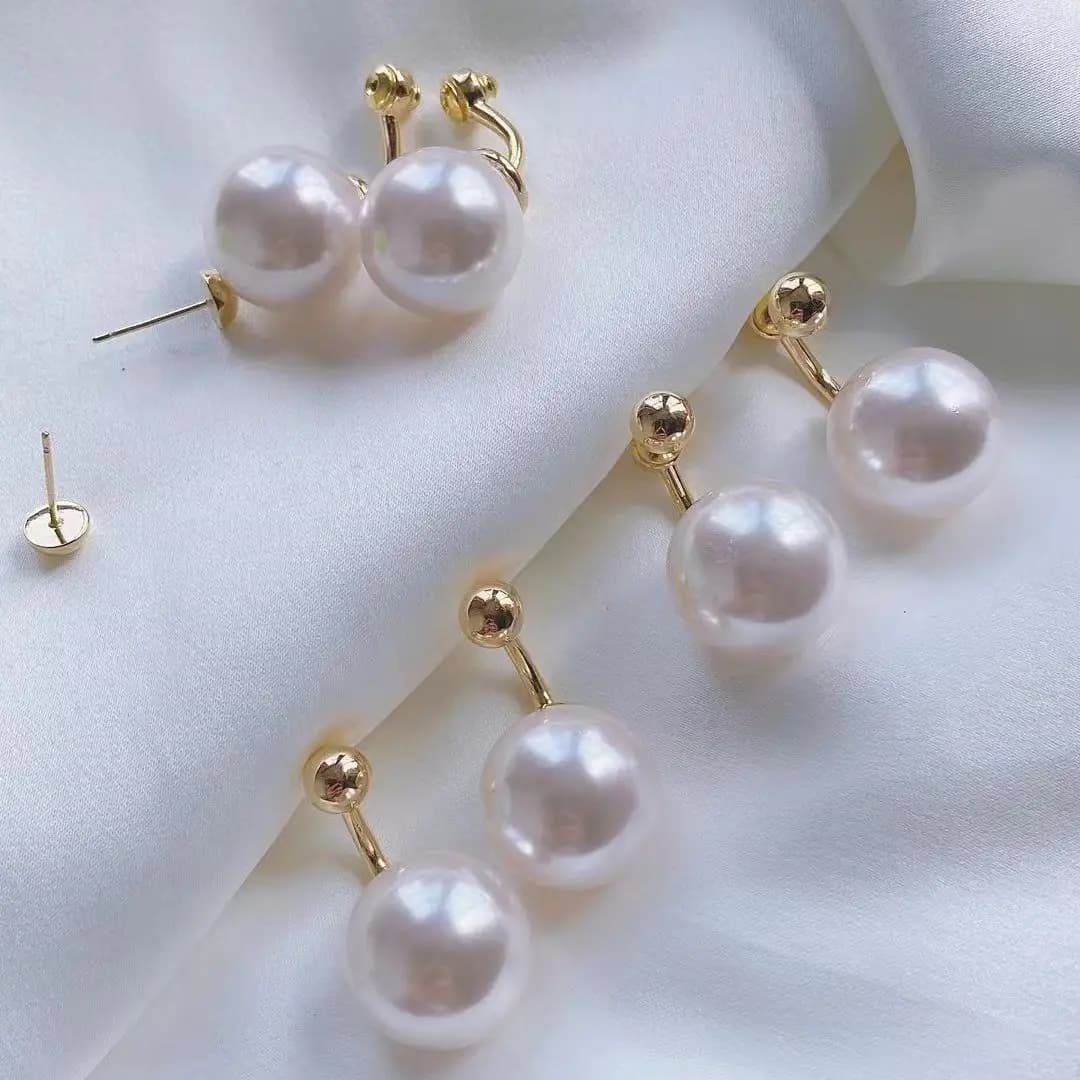 5 pairs, button earrings with new fashion unique pearl shell, minimalist jewelry for elegant women, delicate jewelry gift