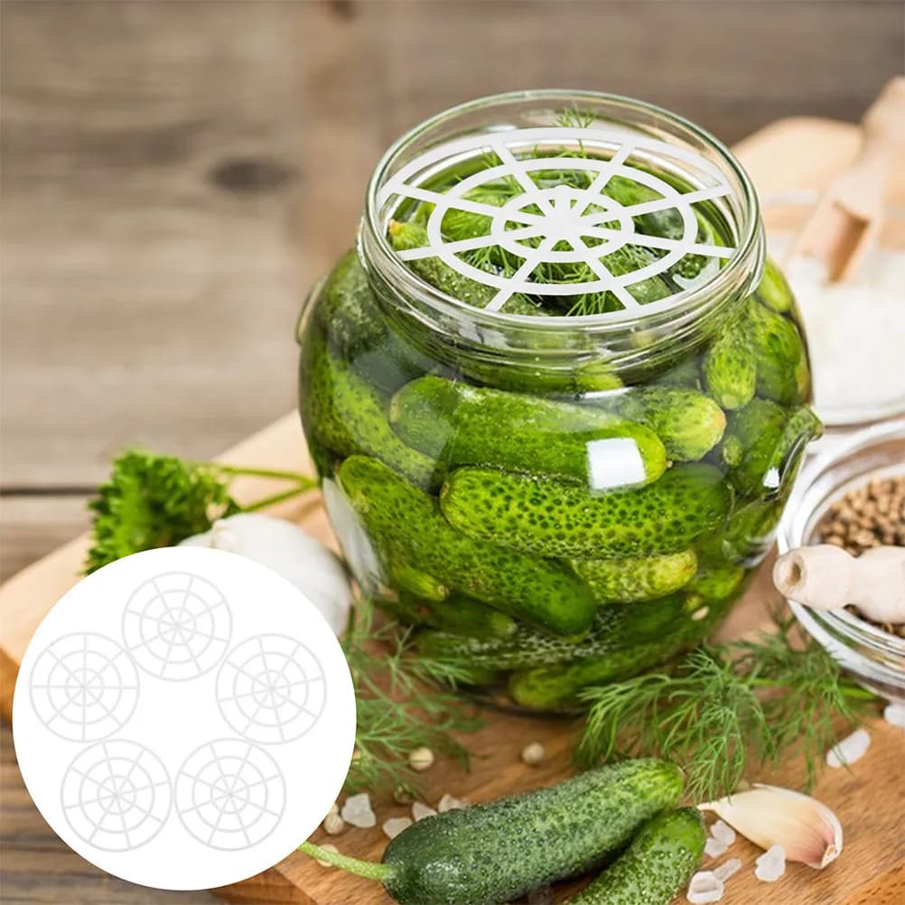 10Pcs Pickles Press Tool Plastic Mesh Vegetable Fermentation Jar Weight Plate for Sauerkraut Pickling Home Kitchen Brewing