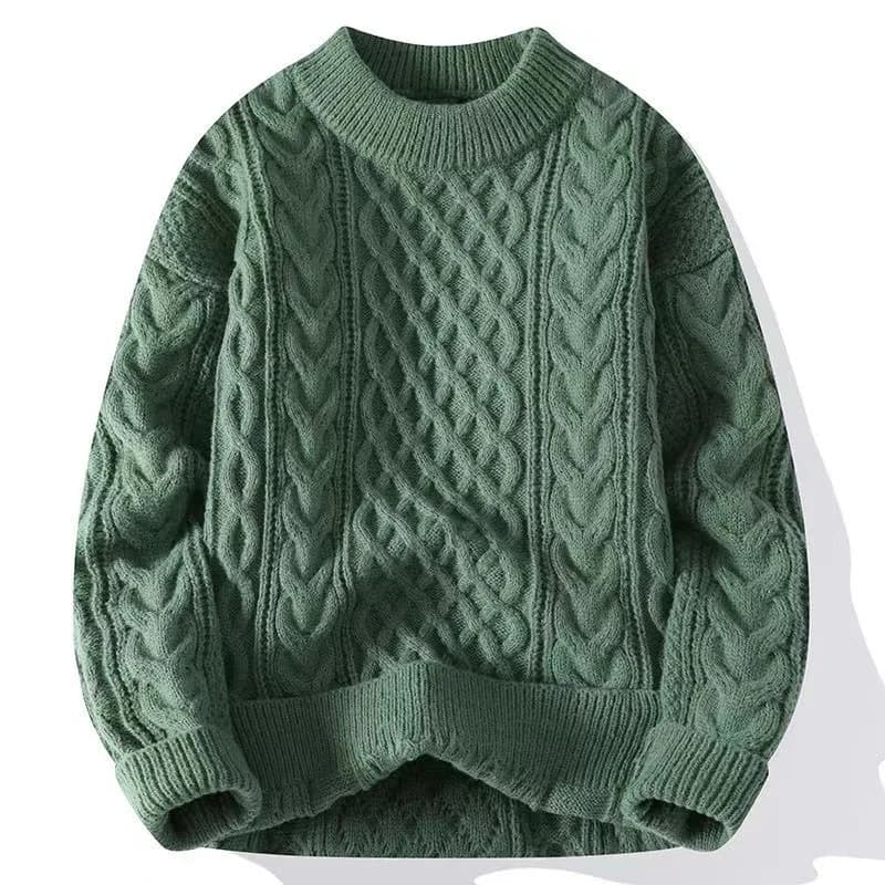 Maglione, giacca maglione spessa stropicciata da uomo autunno e inverno, filo per coppia di Natale
