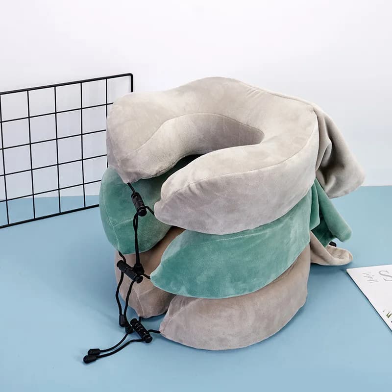 Nuovo Cuscino da Viaggio in Memory Foam a Forma di U per Supporto del Collo, per Auto, Ufficio e Riposini