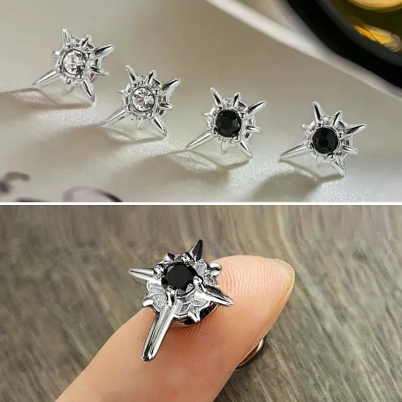 1 Paio di Orecchini a Clip Magnetici North Star, Senza Foro, con Magnete Forte, Finto Piercing, Gioielli per Donna e Uomo
