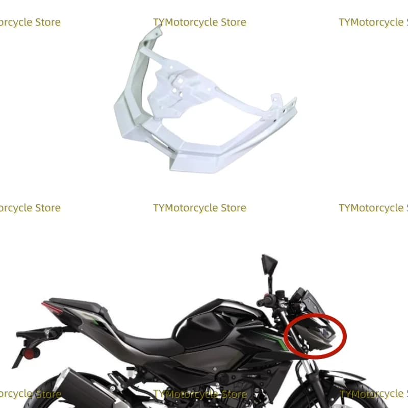 Accessori moto Faro anteriore Cofano Carenatura Pannello Copertura Naso Testa Cowl Misura per Kawasaki Z500 2024 2025