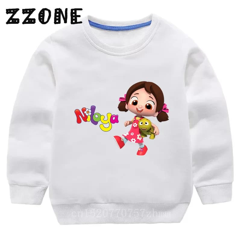 Niloya e Tospik musicista stampa Cartoon bambini felpe divertenti bambini felpe con cappuccio bambino Pullover Outwear top ragazze ragazzi vestiti