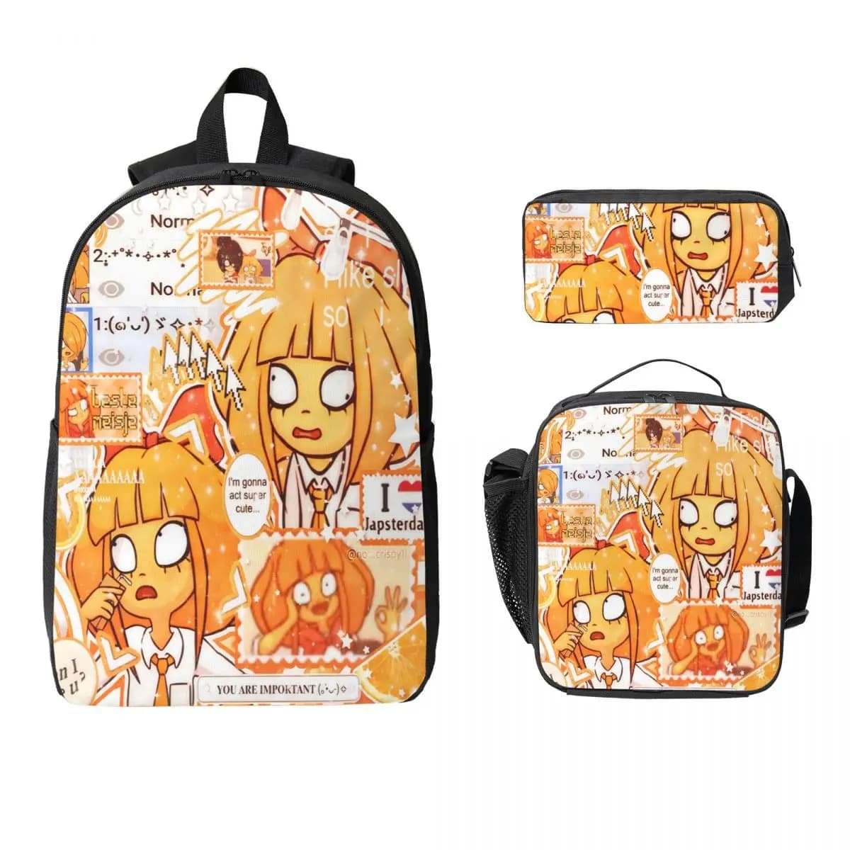3Pcs Ongezellig Mymy Yana School bags Set for Boy Girl Pencil Boxes Backpack Sets with Lunch Box For School Students Daypack