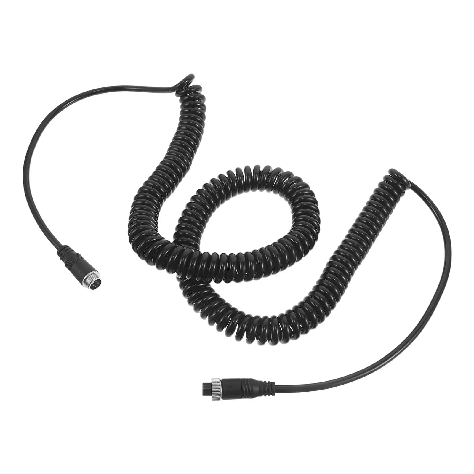 4.6ft Heavy Duty Spring Extension Cable for Vehicle Backup Camera Wiring Trailer Dash Cam Rearview Cctv Aviation Video Power