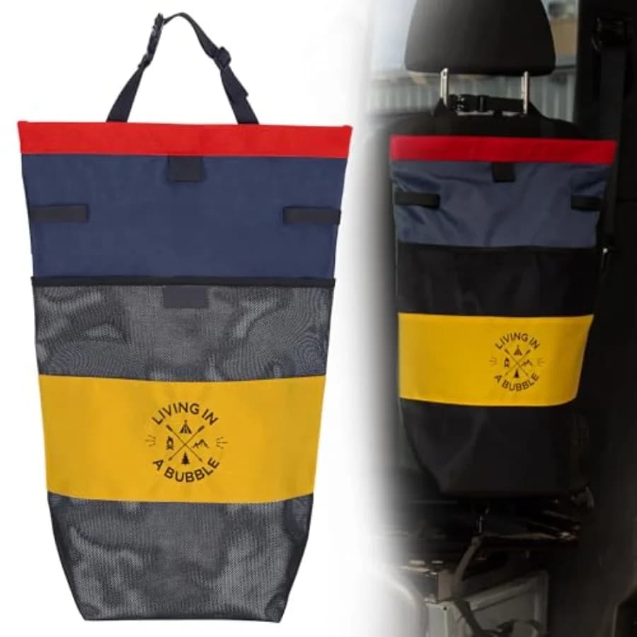 Borsa per Bucato Umido e Asciutto, Portatile e Impermeabile, per Camper e Roulotte, Organizzatore Pieghevole per Vestiti con Scomparto Separato