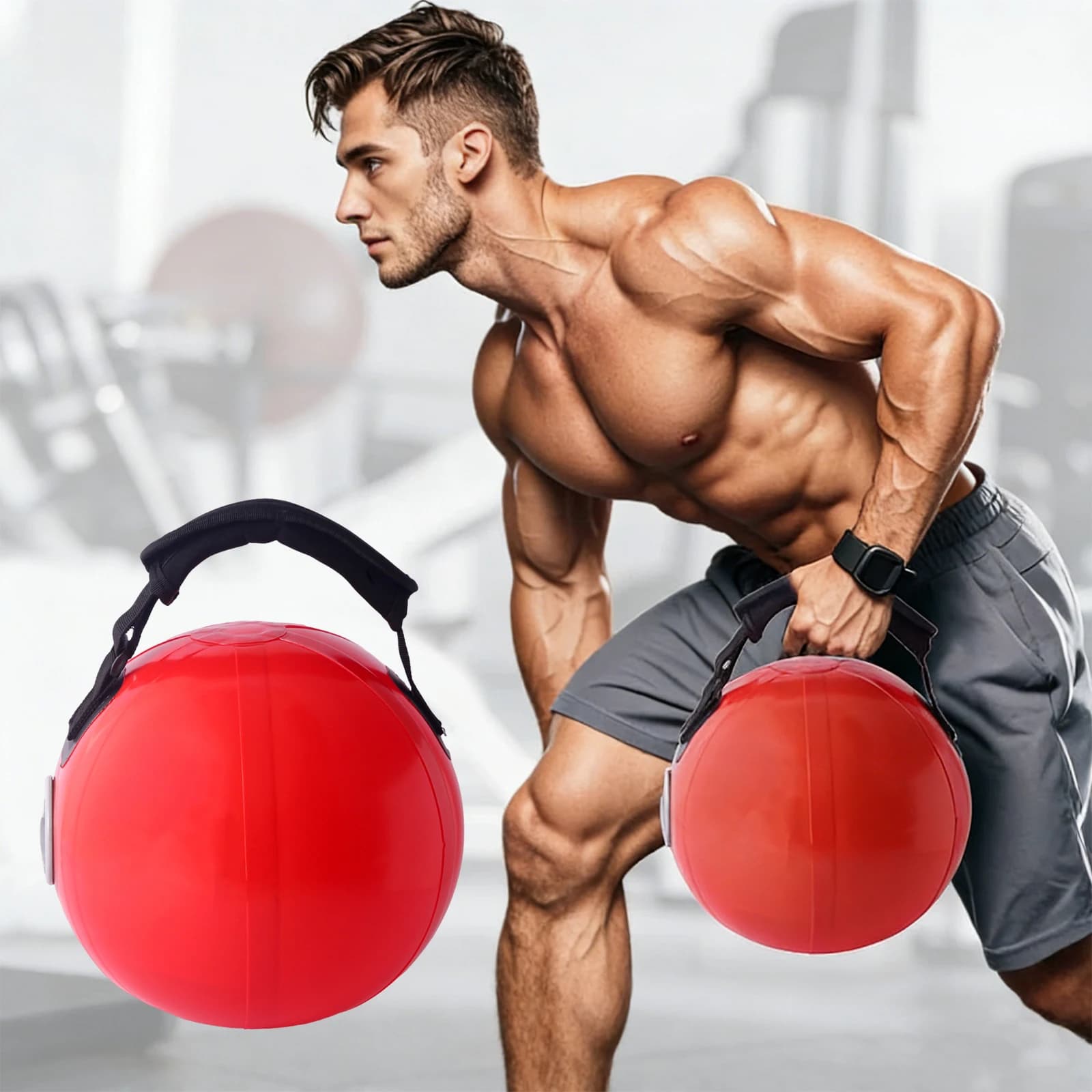 Kettlebell Portatile Resistente all'Usura, Sacca di Sabbia Riempibile per Allenamento Domestico, Attrezzatura per Palestra