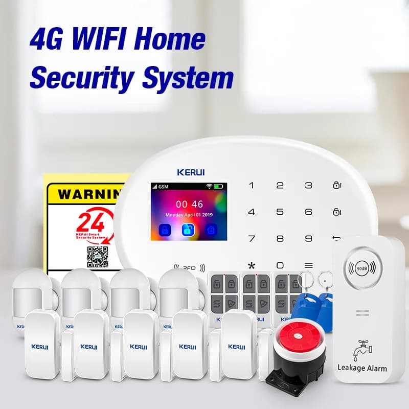 KERUI Tuya Smart App Notifica Allarme antifurto 4G/WiFi Kit sistema di allarme wireless 433 mhz per sensori di movimento PIR di sicurezza domestica