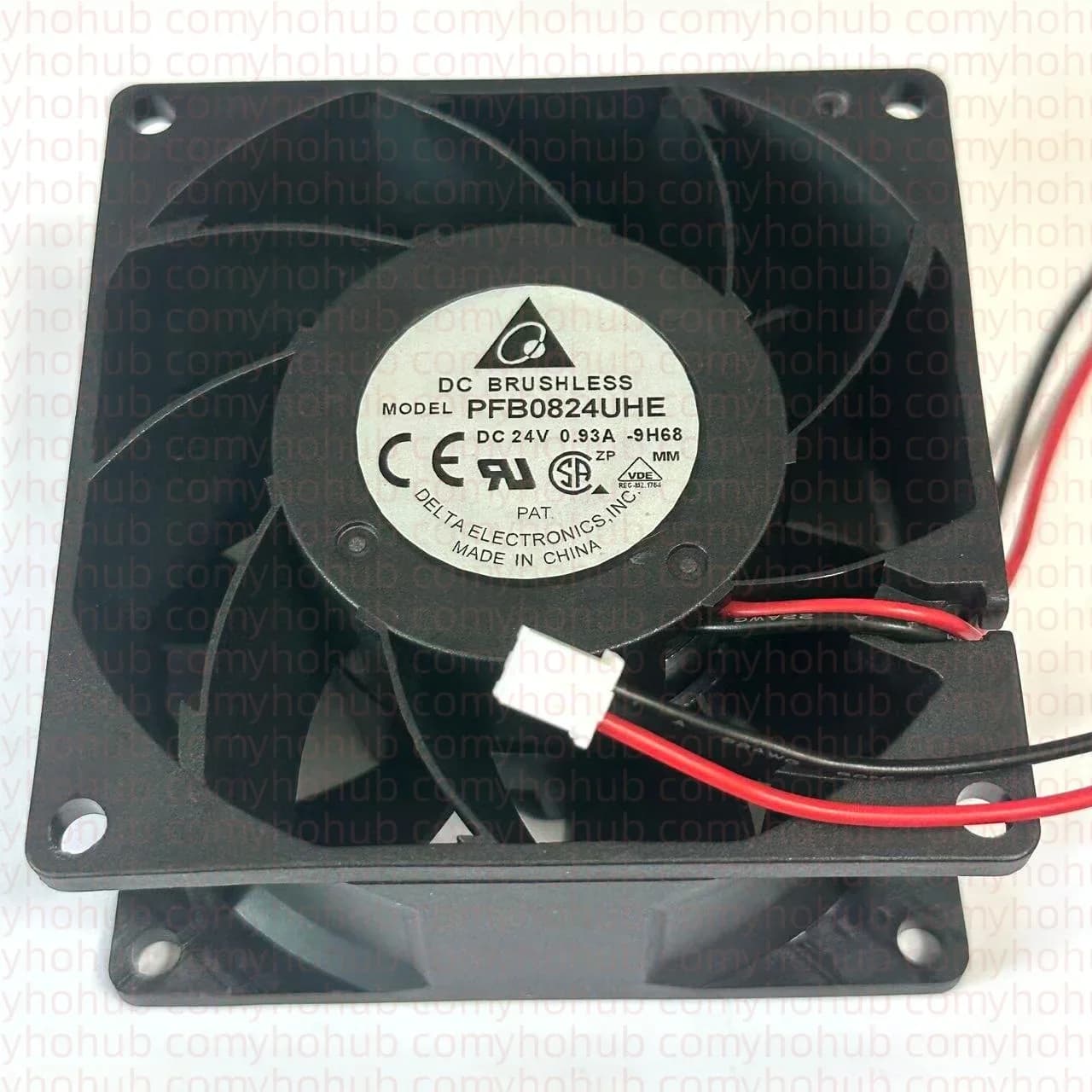Delta Electronics PFB0824UHE DC 24V 0.93A 80x80x38mm 2-Wire Cooling Fan