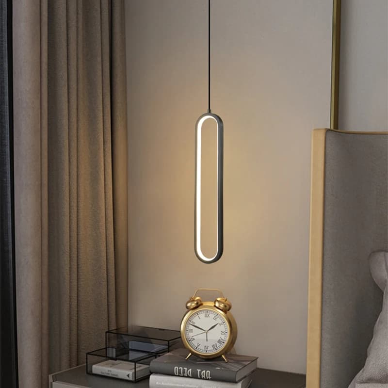Modern LED pendant lamps Meta Living Bedroom Comodin Bar Black Ring Luminous Cable Suspension Lamp Luxury Nordic