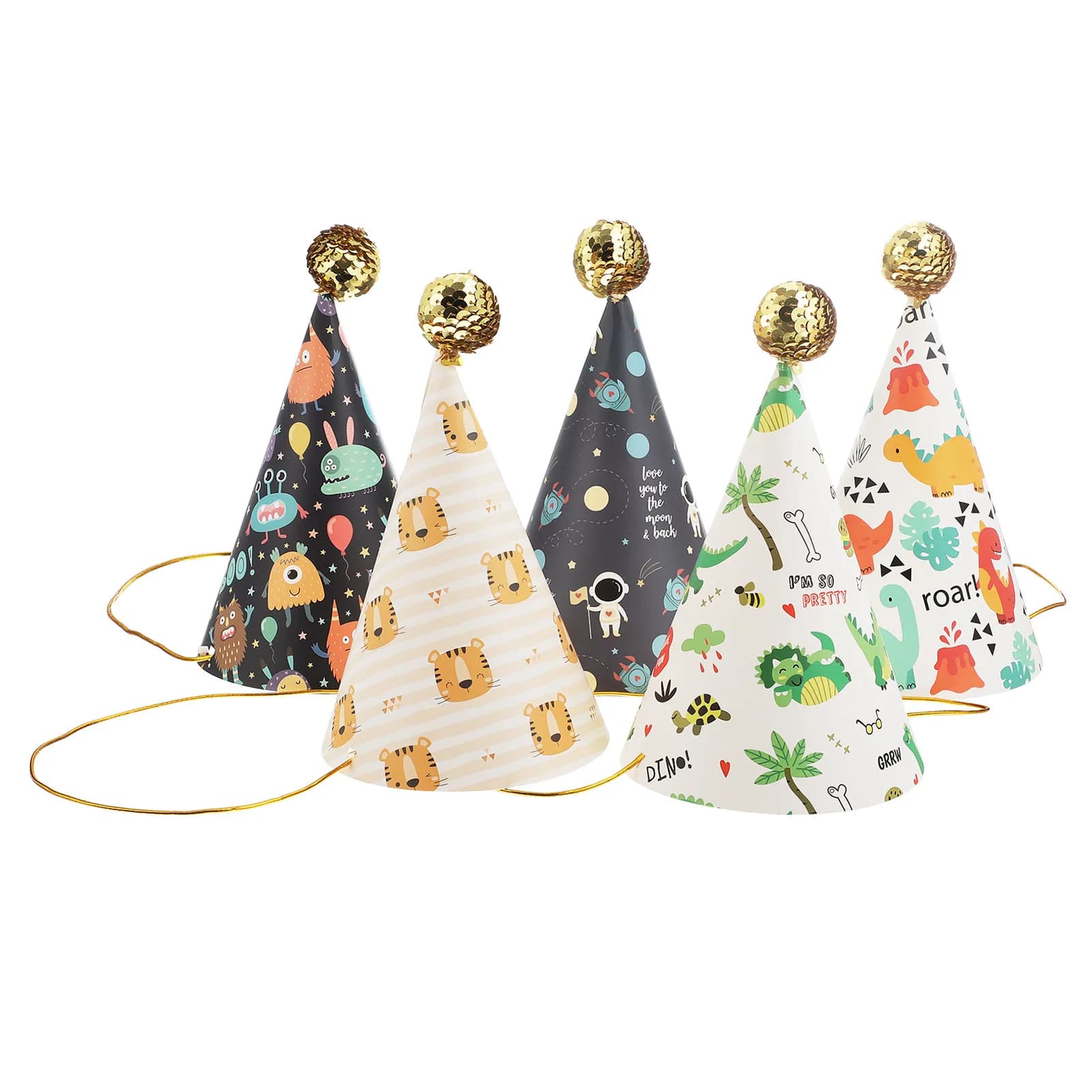 5 corone di compleanno per bambini in tessuto non tessuto, cappello decorativo per feste di compleanno, accessorio per foto, delicato sulla pelle, resistente