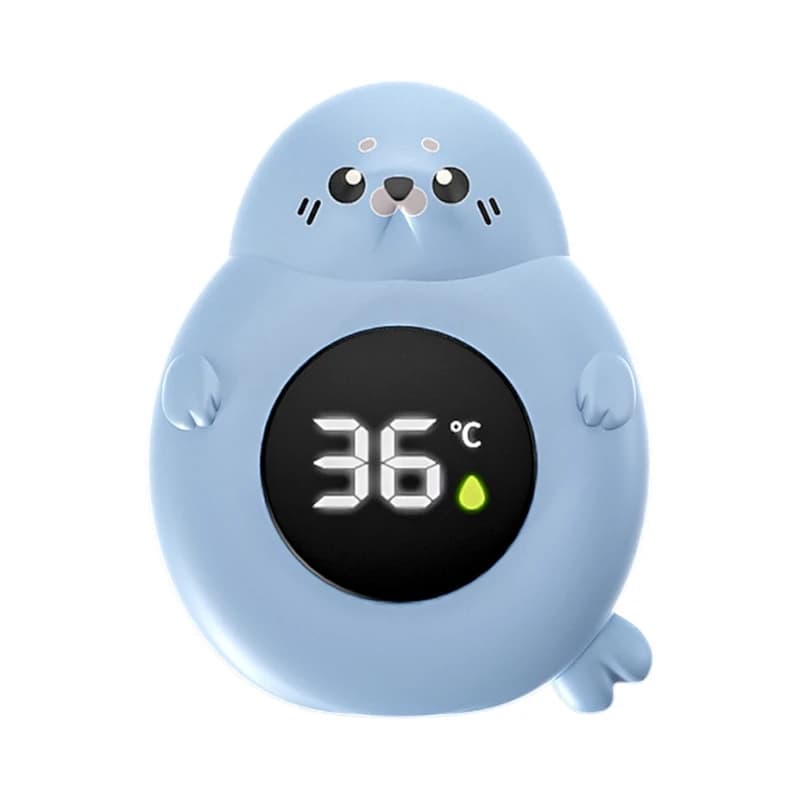 Animated cartoon children's bath thermograph with IPX7 LED display for accurate digital child safety