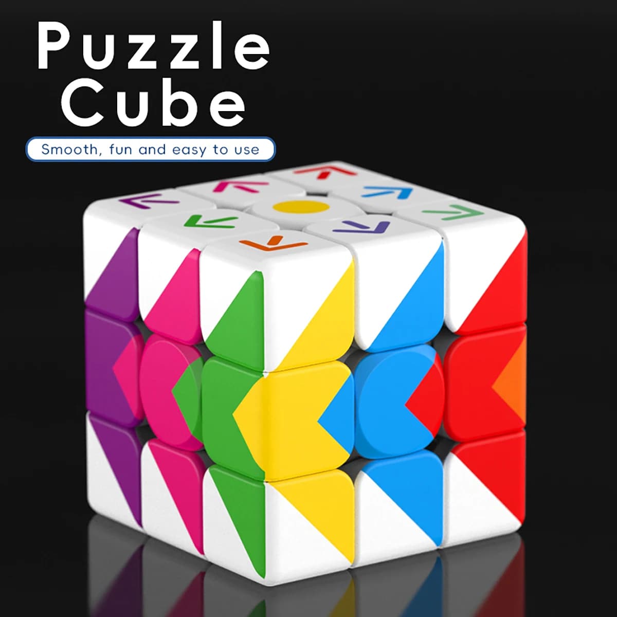 Magic Cube 3x3x3 3D UV stampato Direzione freccia puzzle antistress gioco professionale di velocità liscia regalo giocattolo per bambini