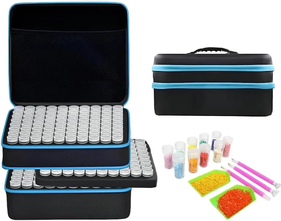 Set di 240 Contenitori per Diamond Painting, Organizzatore Portatile per Perline con Kit di Strumenti per Accessori Fai-da-Te, Arte e Mosaico