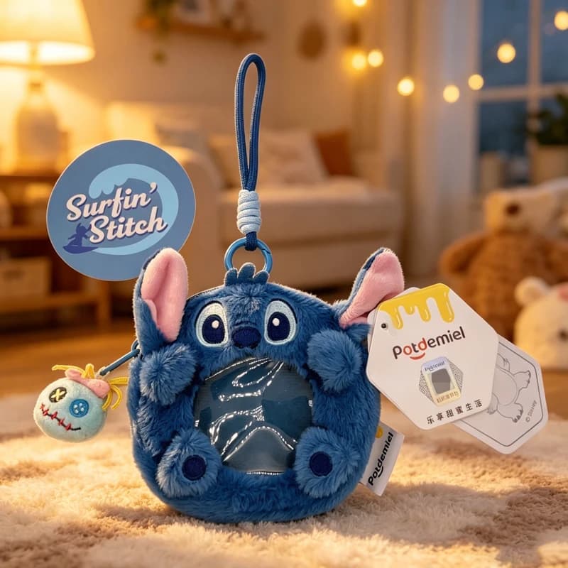 Autentici Giocattoli di Peluche Disney Stitch Scrump Angel, Portachiavi con Ciondolo, Simpatiche Bambole Imbottite, Regalo di Compleanno