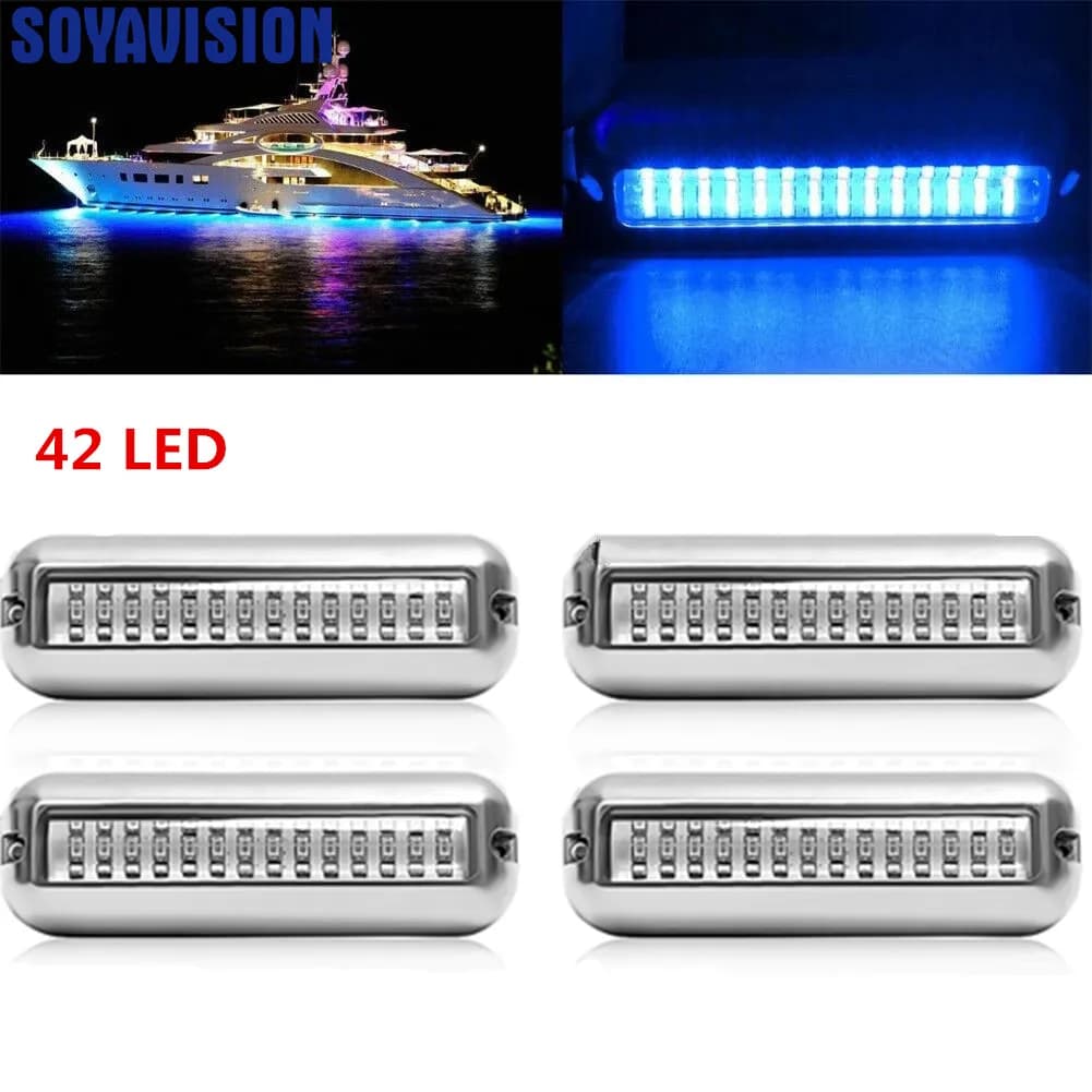 27/42 Luci subacquee a LED per barche Luce di marcia per barche a LED Luce di navigazione marina Lampada da ponte per cabina per yacht impermeabile Blu Bianco