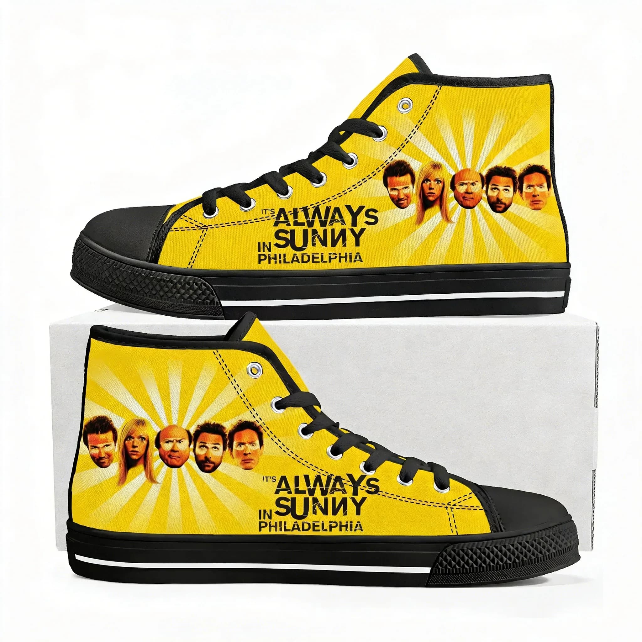 Sneakers alte It's Always Sunny in Philadelphia da uomo, donna e adolescente, modello Frank Reynolds in tela, scarpe personalizzate per coppie