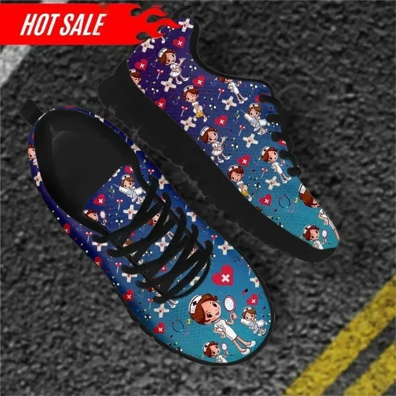 Scarpe da Infermiera Plus Size per Donne, Leggere e Antiscivolo, Design Carino per Ragazze Infermiere, Sneakers Casual per il Settore Sanitario
