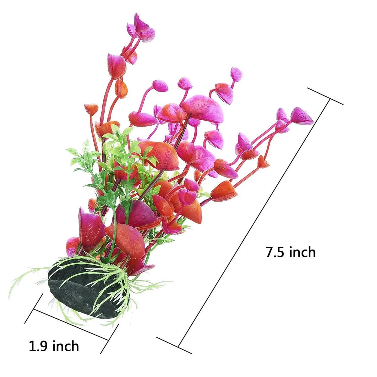 2 Pezzi Piante Artificiali per Acquario Viola Rosso, Decorazioni Realistiche in Plastica Sicure per Acqua Dolce e Salata