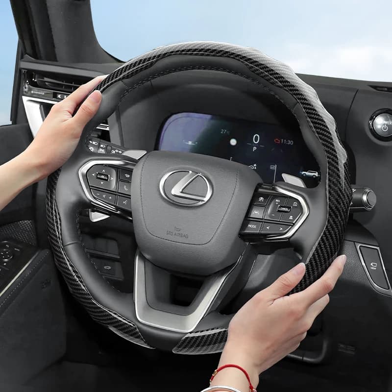 Suitable for Lexus wheel cover with carbon fiber frame with snap wave-shaped sports design to protect models like Rx, Nx, Es, Gx, Lx, Is, Gs, Lc, Rc, Ct200H, Ls, Rcf, Rz, Ux, Lbx, Lm